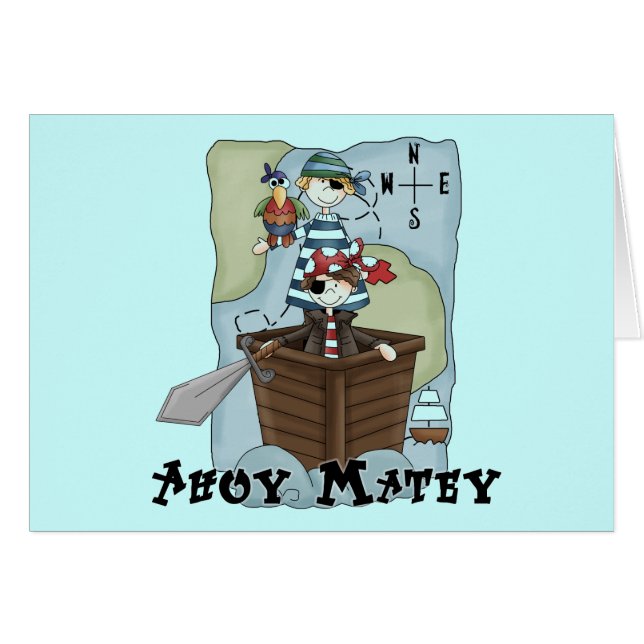 Tshirs海賊Ahoyおよびギフト (正面横)