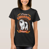 Tshirt熱狂するなKeeshond犬の女性 Tシャツ (正面)