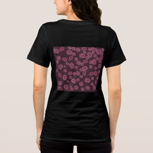 Tshirt avec fées fantastiques roses sur fond noir トライブレンドＴシャツ (裏面)