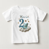 tshirt bear birthday party ベビーTシャツ (正面)