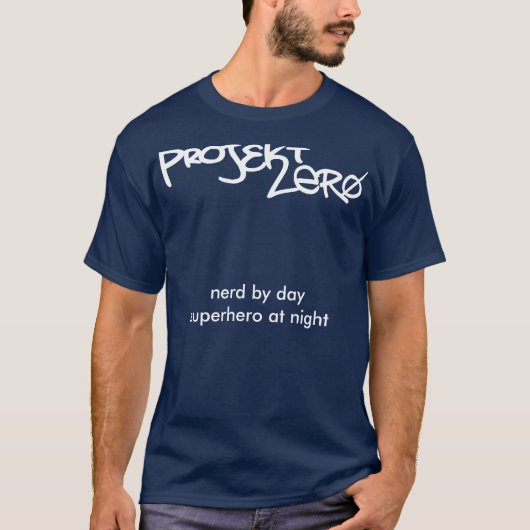 tShirtLogo0の夜のdaysuperheroによるおたく Tシャツ (正面)