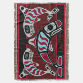 Tsimpsianのシャチのトリオ スローブランケット (正面縦)