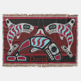 Tsimpsianのシャチのトリオ スローブランケット