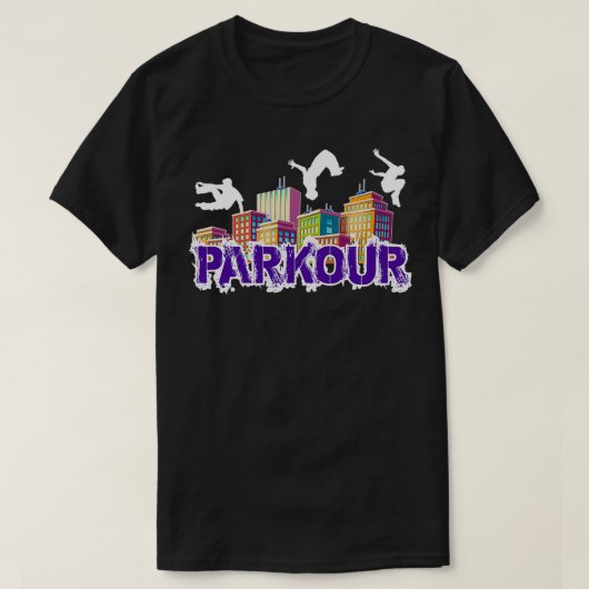 TSKIRAT PARKOURフリーランニングのアクロバティックスタントクラス Tシャツ (デザイン正面)