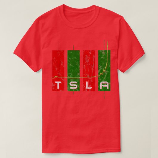 TSLA株価チャート Tシャツ (デザイン正面)