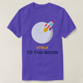 TSLA Fly to the moon Tシャツ (デザイン正面)