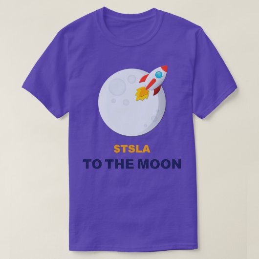TSLA Fly to the moon Tシャツ (デザイン正面)