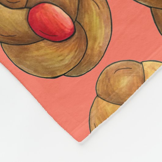 Tsourekiギリシャ語アルメニアドホリディイースターブレッドフード フリースブランケット (角)