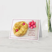 Tsourekiブレッドカードとギリシャのハッピーイースター シーズンカード (正面)