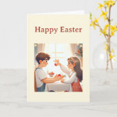 Tsourgrismaギリシャのイースター カード (黄色い花)