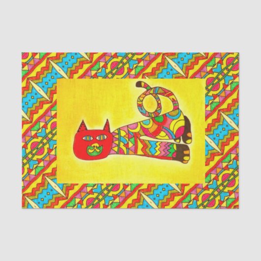 TSP - 0089 - Alebrije Cat -ティッシュペーパー 薄葉紙 (正面)