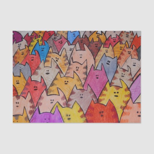 TSP - 0092 – ネコ – ティッシュペーパー 薄葉紙 (正面)