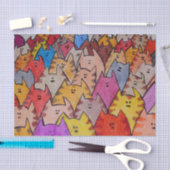 TSP - 0092 – ネコ – ティッシュペーパー 薄葉紙 (クラフト)