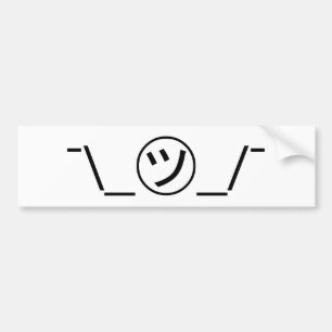 Tsu Kanaの肩をすくめるしぐさの顔文字の¯ \ _㋡_/¯の日本語Kaomoji バンパーステッカー
