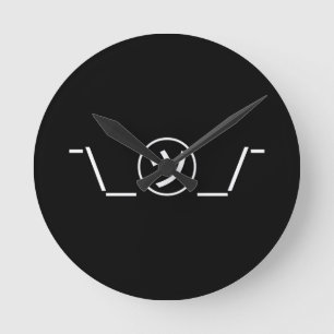 Tsu Kanaの肩をすくめるしぐさの顔文字の¯ \ _㋡_/¯の日本語Kaomoji ラウンド壁時計