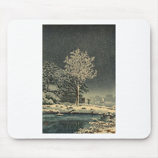 Tsuchiya Koitsuの土屋光逸のSumidagawaの森林東京 マウスパッド (正面)