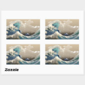 tsunami surf 長方形シール (シート)