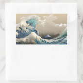 tsunami surf 長方形シール (バッグ)