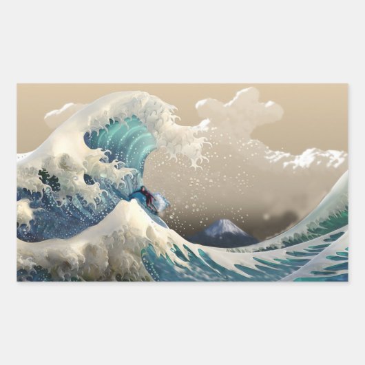 tsunami surf 長方形シール (正面)