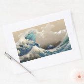 tsunami surf 長方形シール (封筒)
