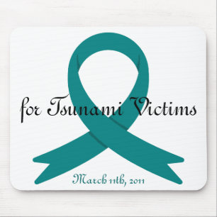 Tsunami Victims awareness ribbon マウスパッド