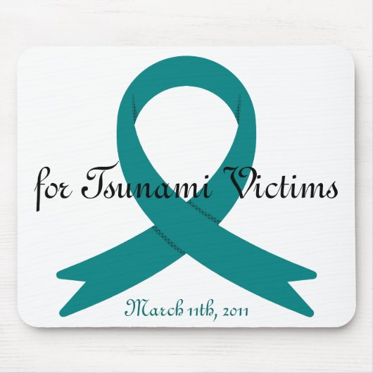 Tsunami Victims awareness ribbon マウスパッド (正面)