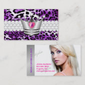 TTはプリンセスの紫色のヒョウののどの銀を完成します 名刺 (正面/裏面)