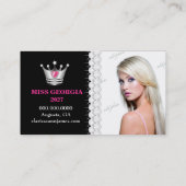 TTダイヤモンドの至福のピンクのシマウマのヒョウの写真カード 名刺 (裏面)