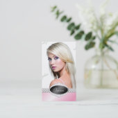 TTダイヤモンドの至福のピンクの美人コンテストの写真カード 名刺 (スタンド正面)