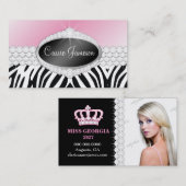 TTダイヤモンドの至福の紋章のシマウマの写真カード 名刺 (正面/裏面)