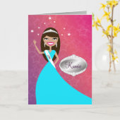 TT失敗の美しいのプリンセスのブルネット| Congratzカード カード (黄色い花)