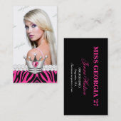 TT完全なプリンセスのピンクのシマウマのダイヤモンド 名刺 (正面/裏面)