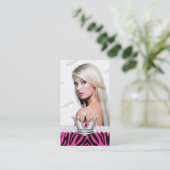 TT完全なプリンセスのピンクのシマウマのダイヤモンド 名刺 (スタンド正面)