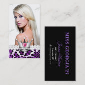 TT完全なプリンセスの紫色のヒョウのダイヤモンド 名刺 (正面/裏面)