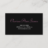 TT宝石で飾られたフレームの美人コンテストカード 名刺 (裏面)