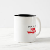 TTCタクシーまたは文字のコーヒーマカスタムグを取る ツートーンマグカップ (正面右)