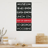 TTC地下鉄の目的地の標識v1 ポスター (キッチン)