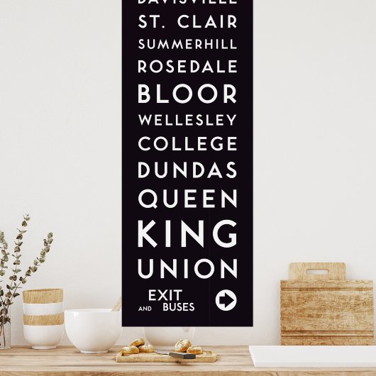 TTC - Southbound Stations Long Poster ポスター (キッチン)