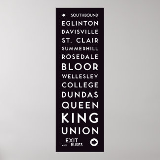 TTC - Southbound Stations Long Poster ポスター