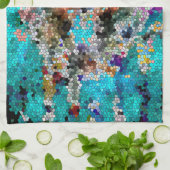 TTEQOTGCubismINV SGDRKDP青 キッチンタオル (折り畳み)