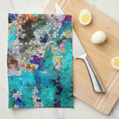 TTEQOTGCubismINV SGDRKDP青 キッチンタオル (四つ折り)