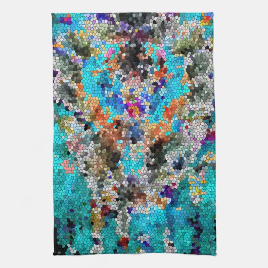 TTEQOTGCubismINV SGDRKDP青 キッチンタオル (縦)