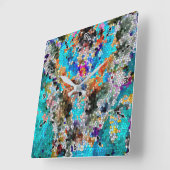 TTEQOTGCubismINV SGDRKDP青 スクエア壁時計 (傾斜)