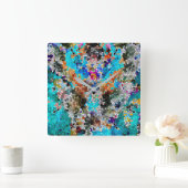 TTEQOTGCubismINV SGDRKDP青 スクエア壁時計 (ホーム)