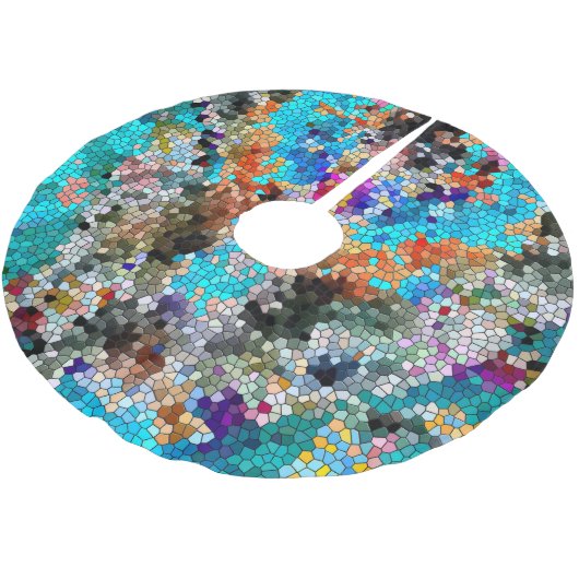 TTEQOTGCubismINV SGDRKDP青 ブラッシュドポリエステルツリースカート (アングル)