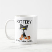 Ttery Because Murder Is Wrong Funny Cat Funny Tter コーヒーマグカップ (左)
