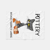 Ttery Because Murder Is Wrong Funny Cat Funny Tter フリースブランケット (正面(横))