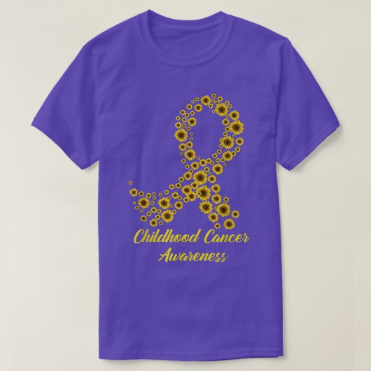 Tu小児癌認識度月衣装イエロー Tシャツ (デザイン正面)