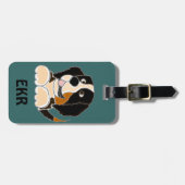 TU-おもしろいなバーニーズ・マウンテン・ドッグのオリジナルの芸術 ラゲッジタグ (正面横)