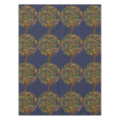 Tu Bishvatのためのカラフルな木 テーブルクロス (正面)